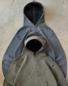Sweat à capuche vintage personnalisé, délavé à l'acide, surdimensionné, effet usé et délavé au soleil, pour homme, style streetwear rétro - Product Image 1