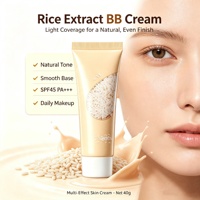 Crème BB Minérale à la Pulpe de Riz Hydratante Éclaircissante Écran Solaire Correcteur Maquillage Naturel Imperméable
