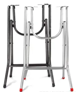 Customized adjustable u shape color metal folding dining table powder coating round steel tube foldable table legs