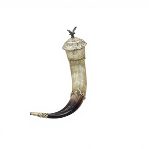 B.S International BI-0190 American Style Decorative 100% Original Ox Cow Horn Beer Wine Party Mug Gold Rim Luxury Eco-Friendly - Product Image 6