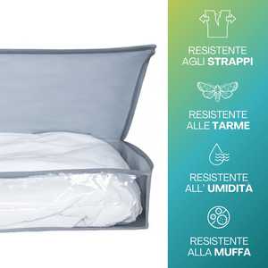 Contenitore portaoggetti sotto il letto grigio 100x45x15 cm, organizer salvaspazio per biancheria da letto, piumino, coperta - Product Image 4