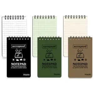 Custom Logo All Weather Notepad Waterproof Stone Paper Notebook Pocket Size Top Spiral All Weather Notebook