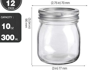 <strong>Mason</strong> <strong>Jars</strong> 10 oz With Regular Lids and Bands - Product Image 2