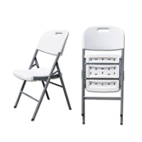 Vente en gros, meubles de bureau empilables en métal blanc, chaises pliantes pour événements de fête de mariage