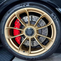 Rines de Aleación de Aluminio de Una Pieza con Múltiples Radios, Acabado en Oro Satinado, para Porsche 911 (991.2) GT3 RS 2018, Rines Forjados de Aleación