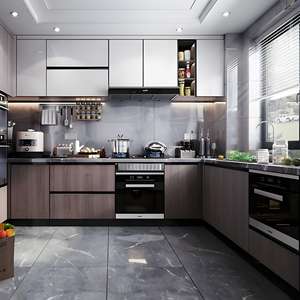 Custom Kitchen Cabinet Modern Design Made in China High Quality Commercial Kitchen Cabinet With Cupboard <b>Complete</b> <b>Sets</b> - Product Image 3