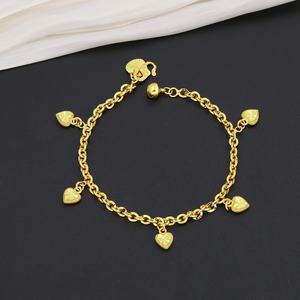 JXX Women's Trendy <b>24K</b> <b>Gold</b> Plated Brass <b>Bracelet</b> with Small Heart Pendant New Style Charm <b>Bracelets</b> Hot Sale Jewelry - Product Image 4