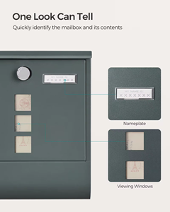 Hộ gia đình ngoài trời thép không gỉ chuyển phát nhanh hộp báo hộp vuông lỗ với cửa sổ Hộp Thư - Product Image 4