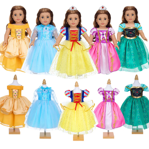 Falda tutú de malla blanca nieve de 18 pulgadas nuevo estilo niña princesa muñeca de bambú ropa juguete de dibujos animados - Product Image 1