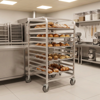Accessoire de boulangerie de chariot à nourriture d'acier inoxydable pour la cuisine, support de boulangerie de restaurant avec des roues