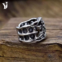 Bague Hexagramme en Argent Sterling 925 avec Zircon Cubique Vert, Style Gothique Large, Bijou Statement pour Homme, Vintage Punk