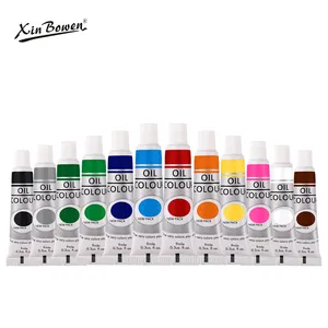 Xin Bowen ยี่ห้อ 12 สี 12ML อุปกรณ์ใหม่คุณภาพสูงชุดสีน้ํามันศิลปินสําหรับจิตรกรรมศิลปิน