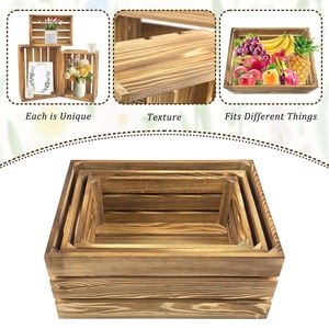 Caja de Almacenamiento de Madera, 30x20.5x12.5cm, Apilable, Cesta de Madera Maciza para Frutas y Verduras, Organizador de Escritorio para el Hogar - Product Image 3