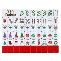 Jeu de Mahjong Américain Rouge de Noël en Mélamine, Portable, 160 Tuiles pour Jeux d'Échecs et de Cartes, Emballage en Carton