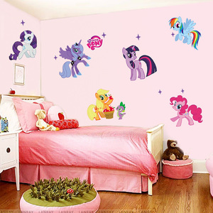 Pegatina de Pared de Pony de Dibujos Animados ZY1425, Decoración Impermeable de PVC para Habitaciones Infantiles - Product Image 1