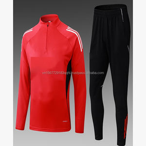 Half Zip Long Sleeve Jersey Autumn Winter Sweatshirt Warm Up Sports Football Training Suit Set - Product Image 1