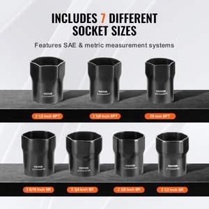 Juego de enchufes de contratuerca de rodamiento de rueda automático de 7 piezas 1/2 en unidad SAE y métrica de 6 puntos - Product Image 3