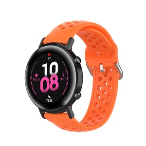 Bracelet de montre en silicone pour <span class=keywords><strong>Huawei</strong></span> Watch GT2, 42mm, multi-trous, respirant, de couleur unie, 20mm - Product Image 2