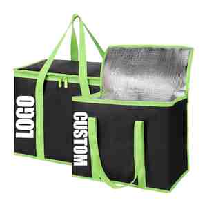 Bolsa de Transporte Aislada, Plegable, de Gran Capacidad, Resistente, para Compras, Entrega de Alimentos, de Tela No Tejida - Product Image 1