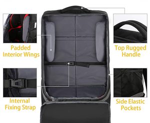 Sac de voyage pour siège de voiture personnalisé en usine avec roulettes, sac à dos rembourré pour siège de voiture à roulettes, grand sac de voyage durable pour siège de voiture - Product Image 3