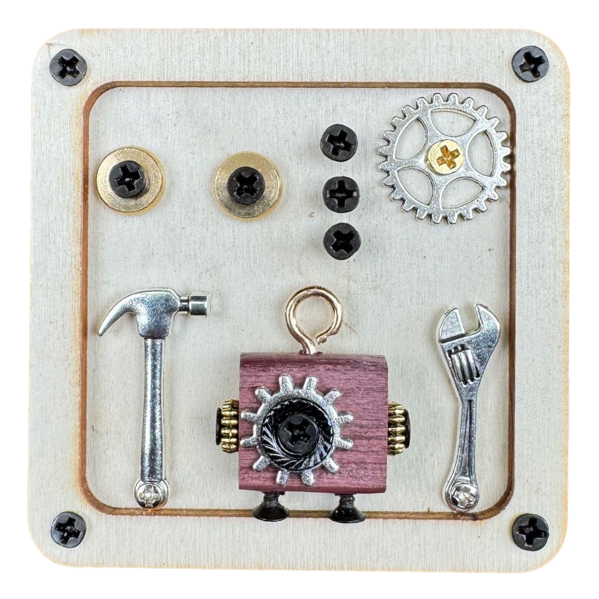 Engineer Robot Wooden Fridge Magnets