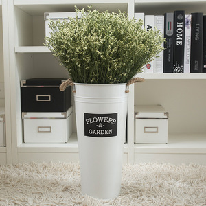 <b>Flowers</b> & Garden Tin Bucket Vase Off White Indoor Home Decor <b>Artificial</b> <b>Flower</b> Arrangement - Product Image 4