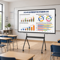 Tablette de conférence intelligente mobile LED 85 pouces, écran tactile LCD, tableau blanc électronique, projection sans fil haute définition, bureau à domicile