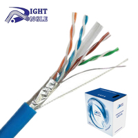 Kabel Ethernet Luar Ruangan 23awg SFTP UTP FTP Tembaga Murni CCA CCS CAT6 Internet 100m dengan Selubung PE LSZH PVC Bersertifikasi CE