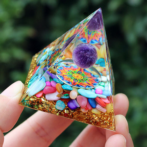 Kogiya <b>Crystal</b> Pyramid Resin Craft Purple <b>Balls</b> And Shells Home Office Desk Decoration Collectible Gift - Product Image 3