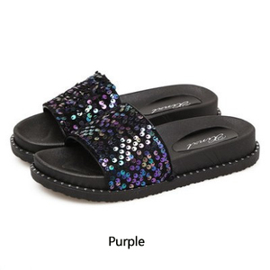 Sandalias de mujer para dama, planas, con punta redonda, de malla china, con cristales, perlas y lentejuelas, pantuflas para mujer, venta al por mayor - Product Image 6