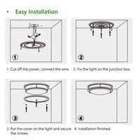 ETL List Plafonnier à double anneau 3CCT Switchable Surface Mounted Dimmable LED Plafonnier