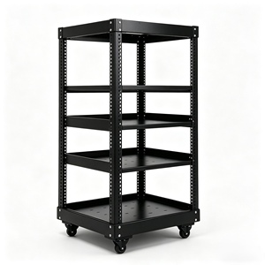 Baie de serveur ouverte à 4 poteaux de 19 pouces, 24U, 520*1200*600mm de profondeur, en acier laminé à froid SPCC, <span class=keywords><strong>mobile</strong></span> - Product Image 6
