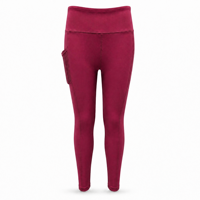 Leggings de yoga taille haute pour femme, extensibles dans quatre directions, respirants, légers, anti-transpiration, avec poches, longueur intégrale, couleur rouge baie, vente en gros