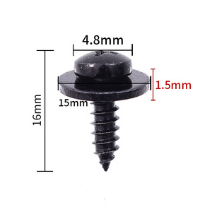 Vis autotaraudeuses métalliques pour fixation automobile, diamètre 4,8 mm, longueur 16 mm, pour réparation de carrosserie automobile, pièces de rechange - Product Image 1