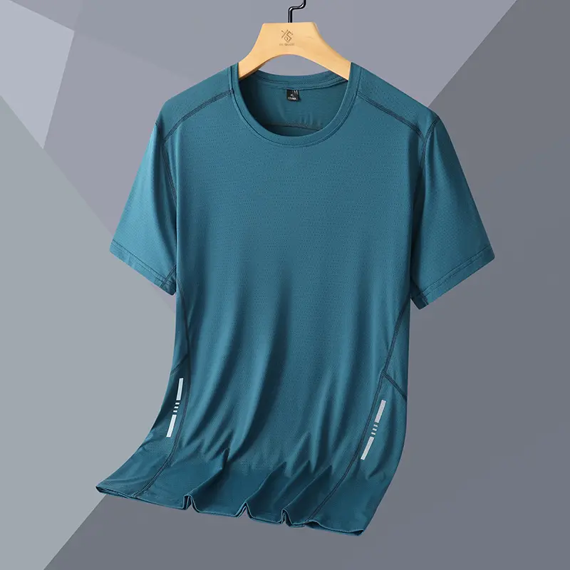 Camiseta de manga corta para hombre, holgada, fina, transpirable, de alta calidad, para deportes al aire libre, informal, de secado rápido