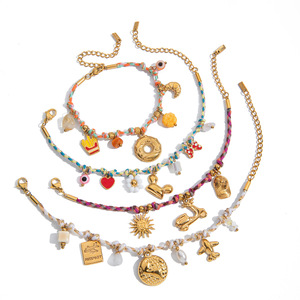 <b>Charm</b> <b>Bracelets</b> Multicolor <b>Beaded</b> With Evil Eye Food <b>Charms</b> For Unisex Fashion Jewelry - Product Image 5