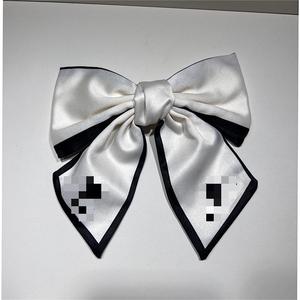 Buena calidad de lujo Vintage moda famosa marca pelo arco Clip satén tela Hairbow cinturón letra LOGO impreso horquilla Barrette - Product Image 5