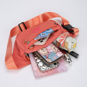 Tas pinggang nilon wanita, kapasitas besar tahan air luar ruangan Travel olahraga tas pinggang dengan penutup ritsleting - Product Image 2