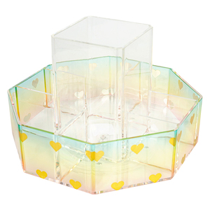 360 ° איפור מסתובב מברשת איפור מארגן 7 גביע חריץ קוסמטי לק אמנות לספק חדר רחצה להזרקה שולחן עבודה יהירות - Product Image 5