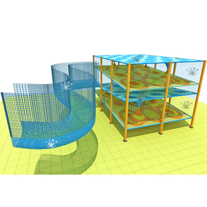 Aire de jeux intérieure personnalisable pour enfants, en <span class=keywords><strong>corde</strong></span> de nylon crochetée à la main, avec structure multi-tours et sentier aquatique combiné - Product Image 1