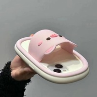 Vente en gros antichoc pour Iphone 15 14 Pro Max couverture de téléphone portable dessin animé régulier mignon doux 3d pantoufle coque de téléphone en Silicone