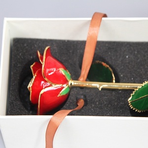 ทองคำ24K ชุบดอกกุหลาบที่เก็บรักษาไว้จริงตลอดไปดอกไม้อมตะพร้อมกระเป๋ากล่องของขวัญ - Product Image 6