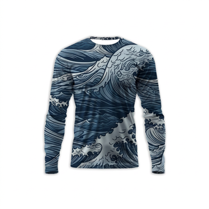 เสื้อตกปลาพิมพ์ลายแบบซับลิเมชั่นคุณภาพสูงสำหรับผู้ชาย น้ำหนักเบา ป้องกันรังสียูวี UPF50+ แขนยาว - Product Image 1