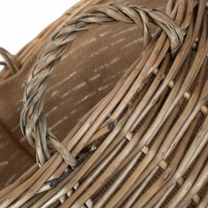 Cesta de mimbre Stumpy antigua, diseño de cesta de lavado elegante - Product Image 1