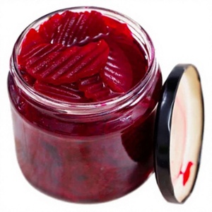 Rodajas de remolacha encurtida encurvada y sazonada de primera calidad en agua y vinagre, en tarro de cristal, marca privada, fabricante OEM - Product Image 4