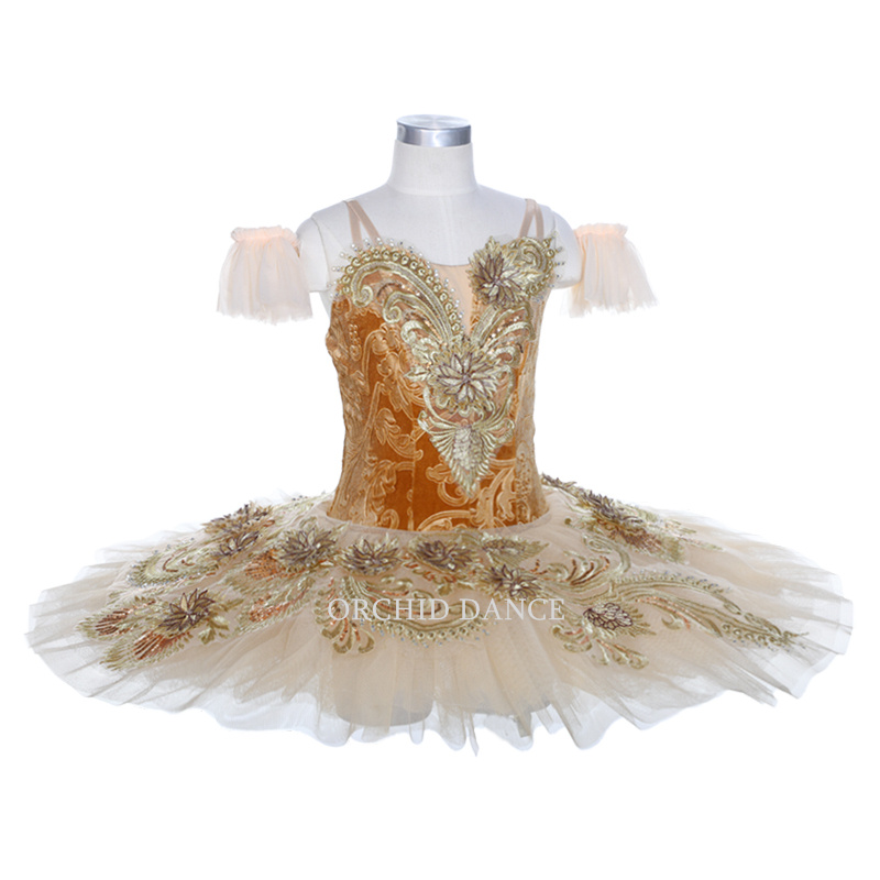 Professional Ballet Costumes - Gold Tutu Performance Wear