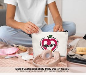 Trousse de maquillage rétro pour professeur de espagnol, cadeaux pour professeur(se), cadeaux d'appréciation pour professeur(se) - Product Image 2