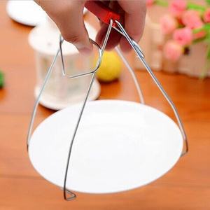 Autonomy Stainless Steel Plate Lifter Red Anti Scalding Clip For Plates Bowls <b>Steamers</b> Kitchen Tool - Product Image 1