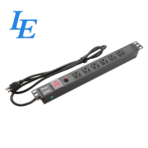 Unidad de Distribución de Energía (PDU) Tipo USA, Protector de Sobretensión para Rack de Servidor de 19 Pulgadas, Fabricada en Aleación de Aluminio Resistente - Hecho en EE. UU. - Product Image 1