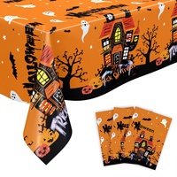 Nouvelle nappe décorative en plastique à thème toile d'araignée pour fête d'Halloween transfrontalière